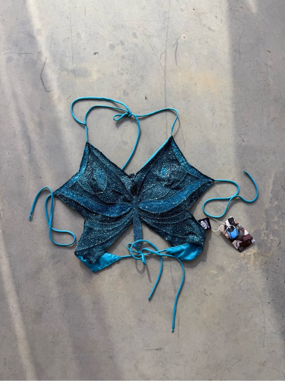 vintage rue 21 beaded butterfly top